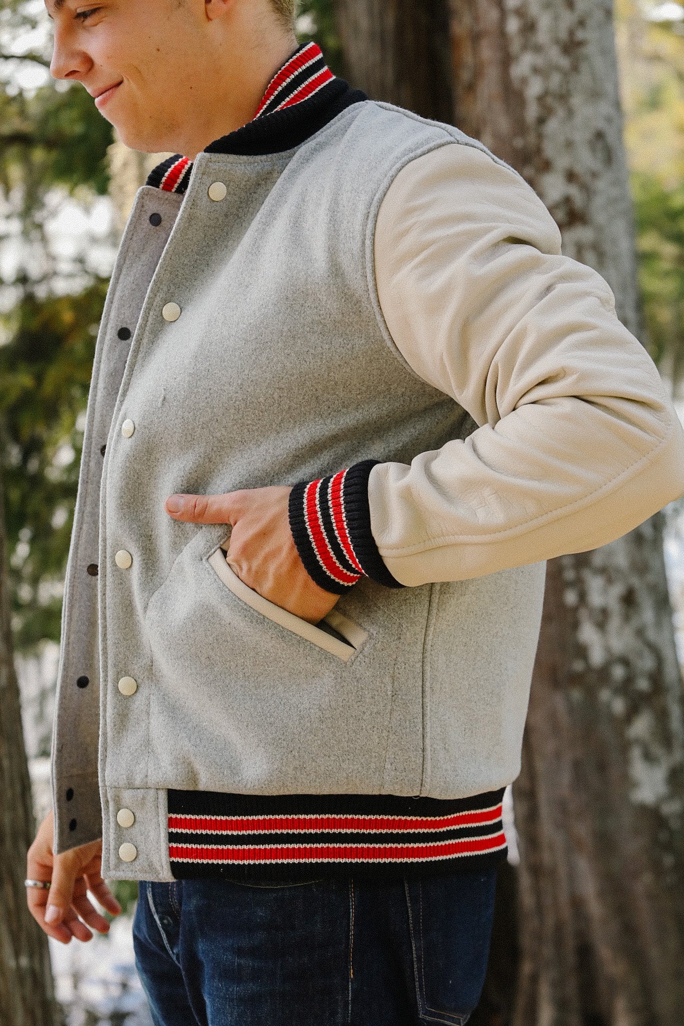 Varsity Jacket -Light Oxford – Iron Shop Provisions