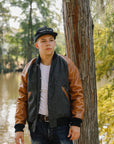 Raglan Varsity Jacket- Granite/Antique Rust