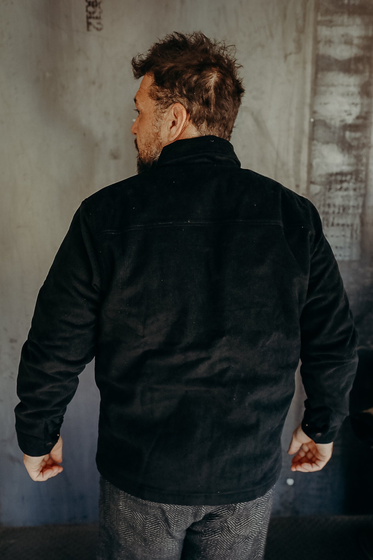 Corduroy Jacket with Liner - Black