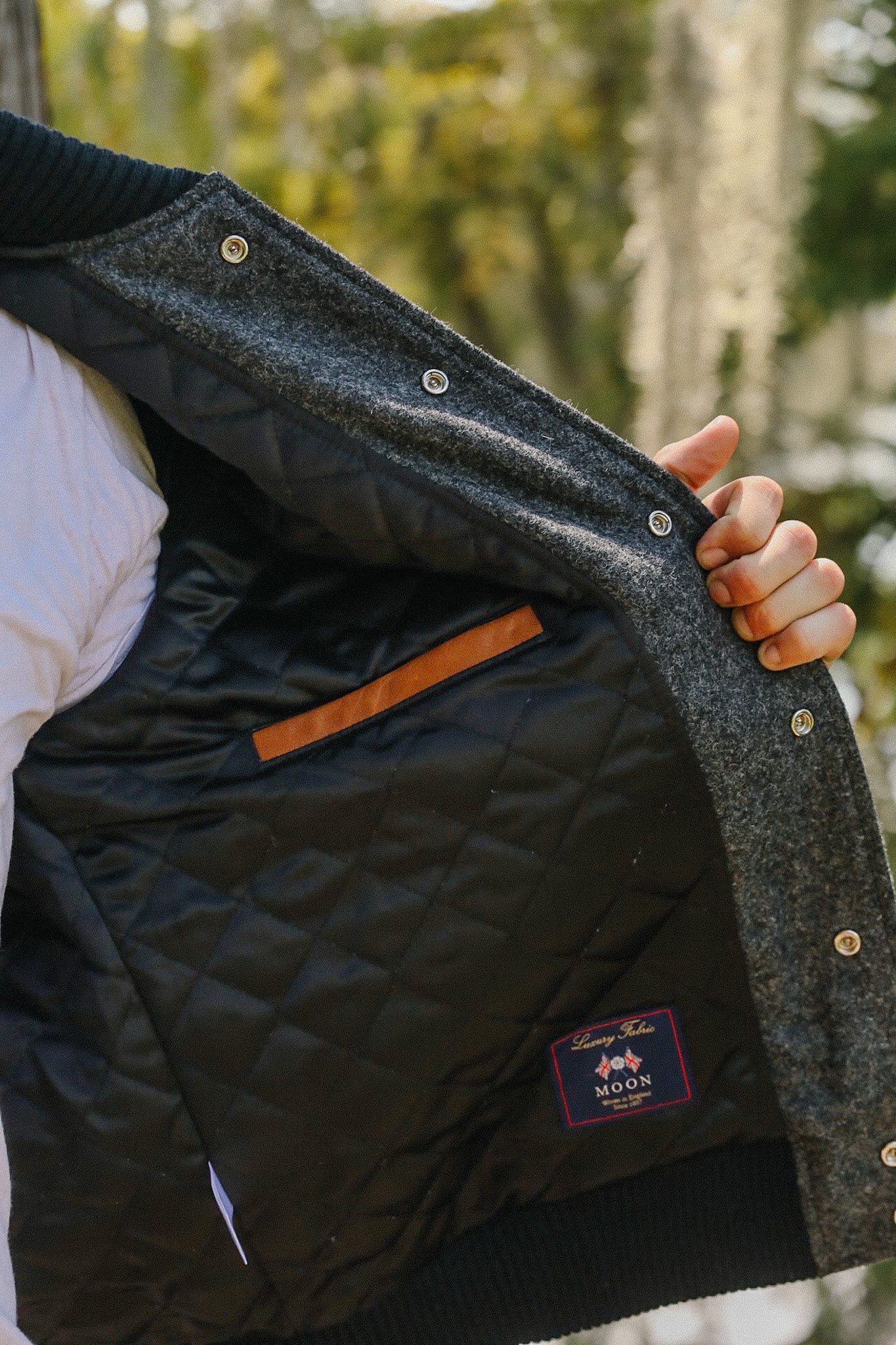 Raglan Varsity Jacket- Granite/Antique Rust