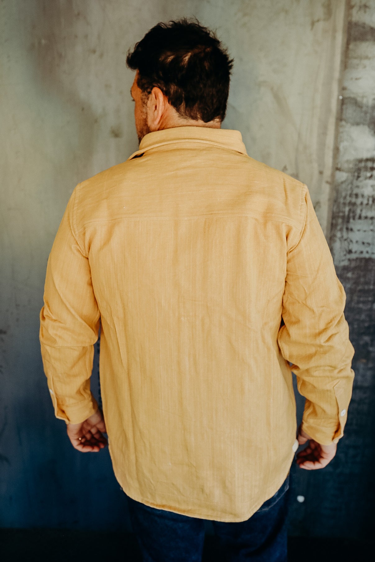 Ames Workshirt- handwoven desert sand denim