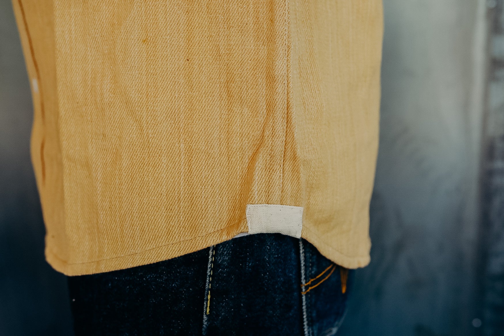 Ames Workshirt- handwoven desert sand denim