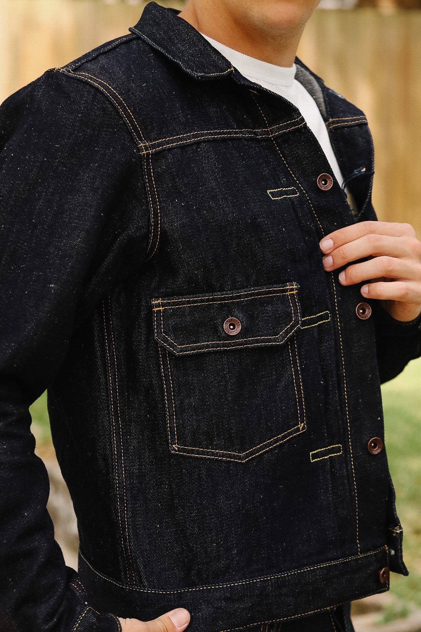 IHJ-163-IND Iron Heart 14oz Cotton/Linen Denim Type II Jacket
