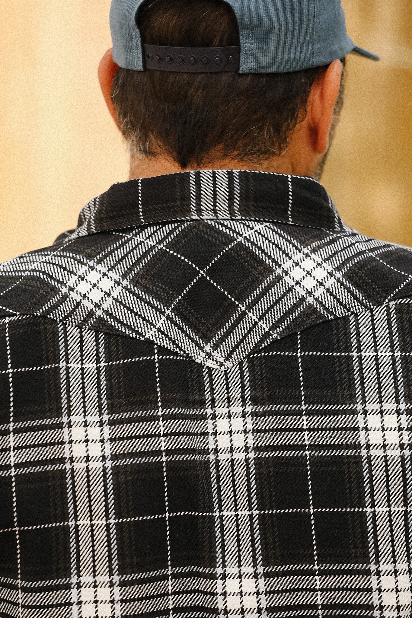 IHSH-439-BLK Iron Heart 9oz Selvedge Flannel Check Western Shirt