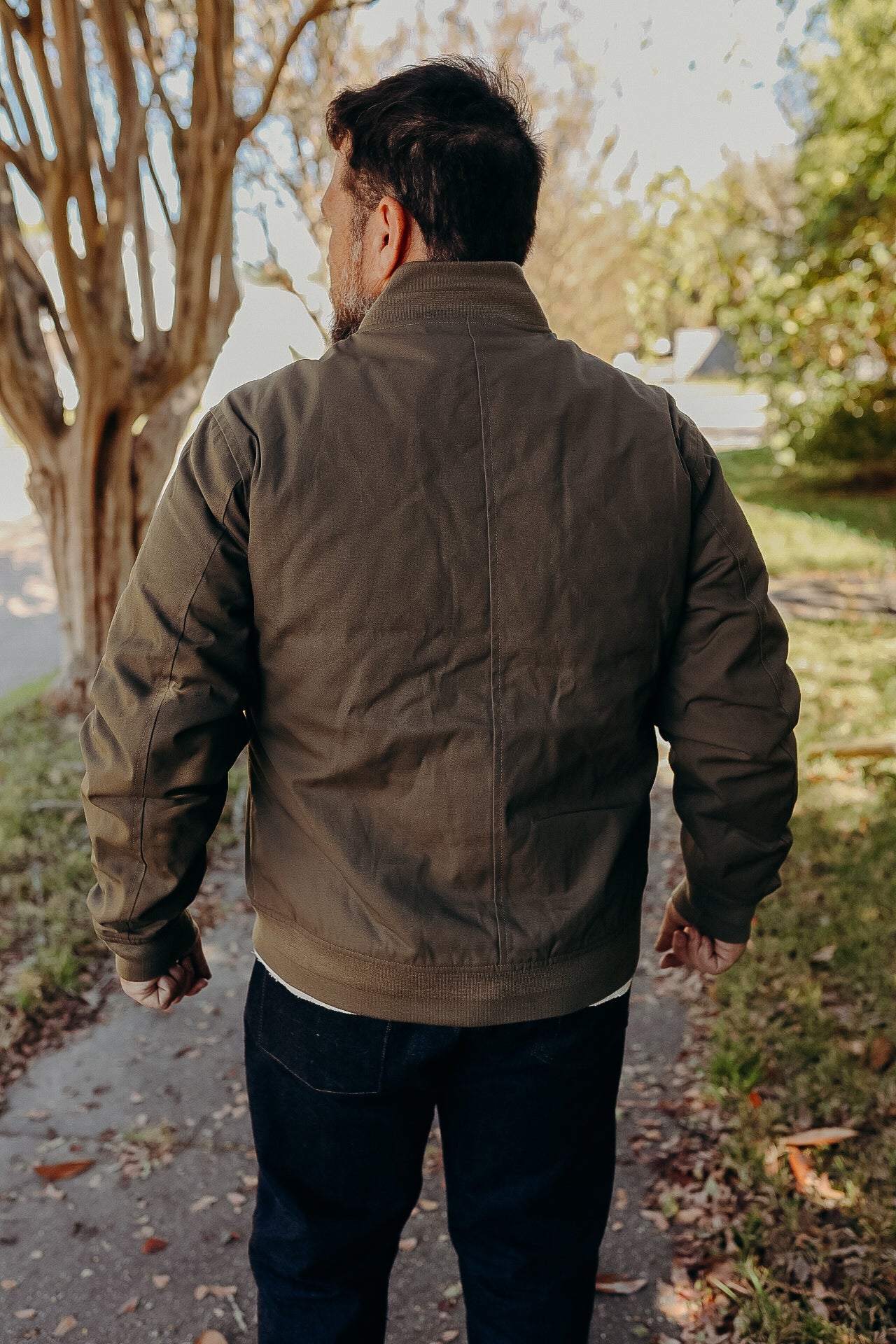 The Bomber Jacket- Olive Dry Wax