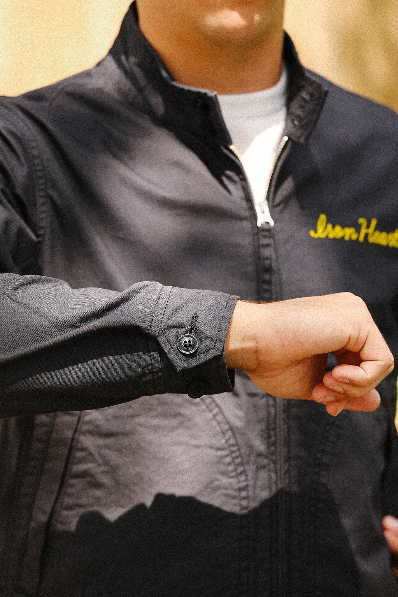 IHJ-165-BLK Iron Heart 6.2oz Serge Drizzler Jacket - Black – Iron
