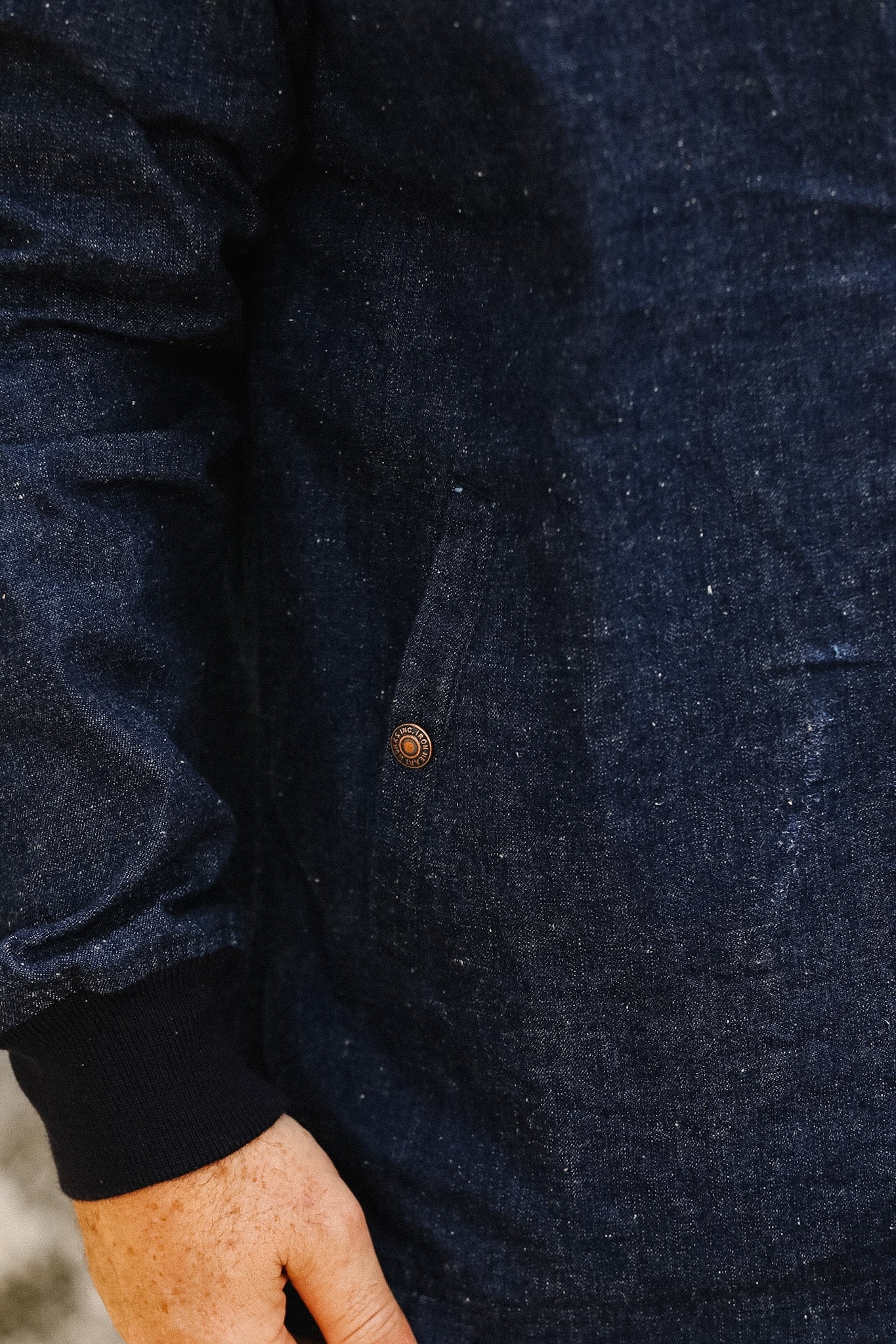 IHJ-161-IND-NP Iron Heart 10oz Neppy Selvedge Denim Coach Jacket