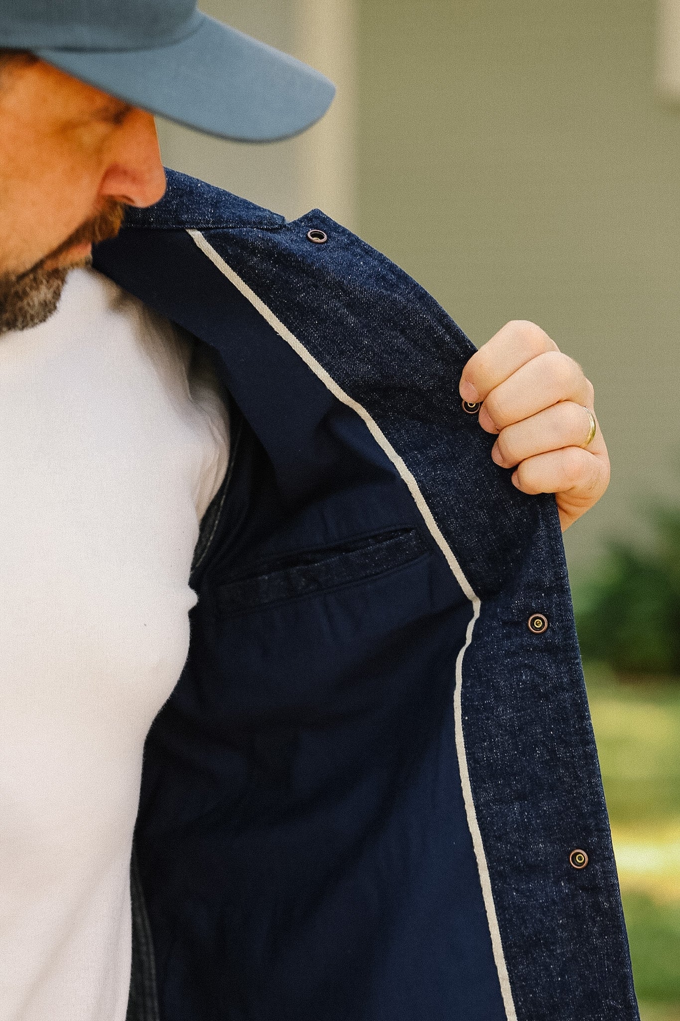 IHJ-161-IND-NP Iron Heart 10oz Neppy Selvedge Denim Coach Jacket