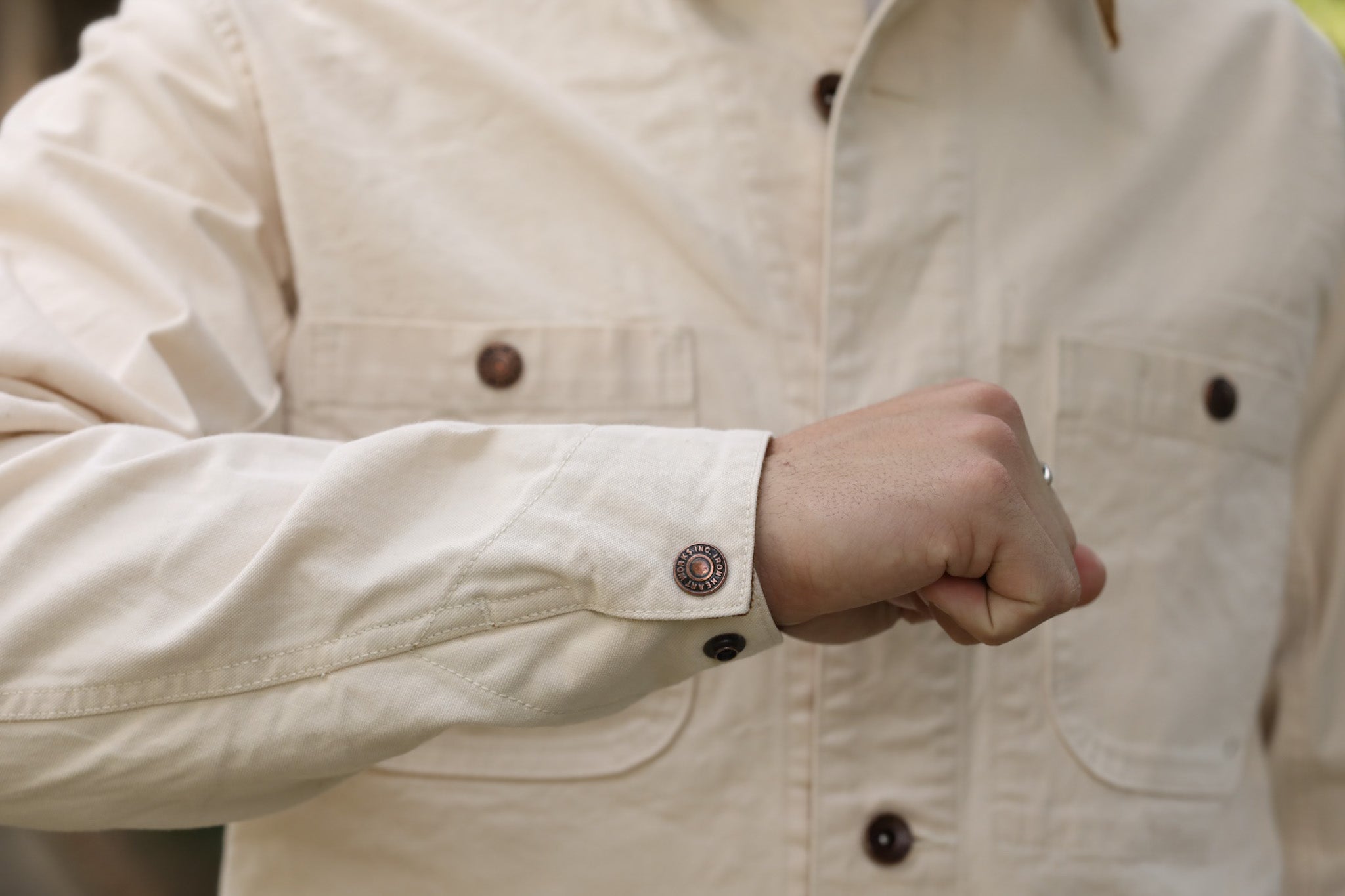 10oz Kurashikizome® Organic Cotton Duck Chore Jacket - Ivory IHJ