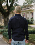 8.5oz Herringbone Stripe Western Shirt - Indigo IHSH-424-IND