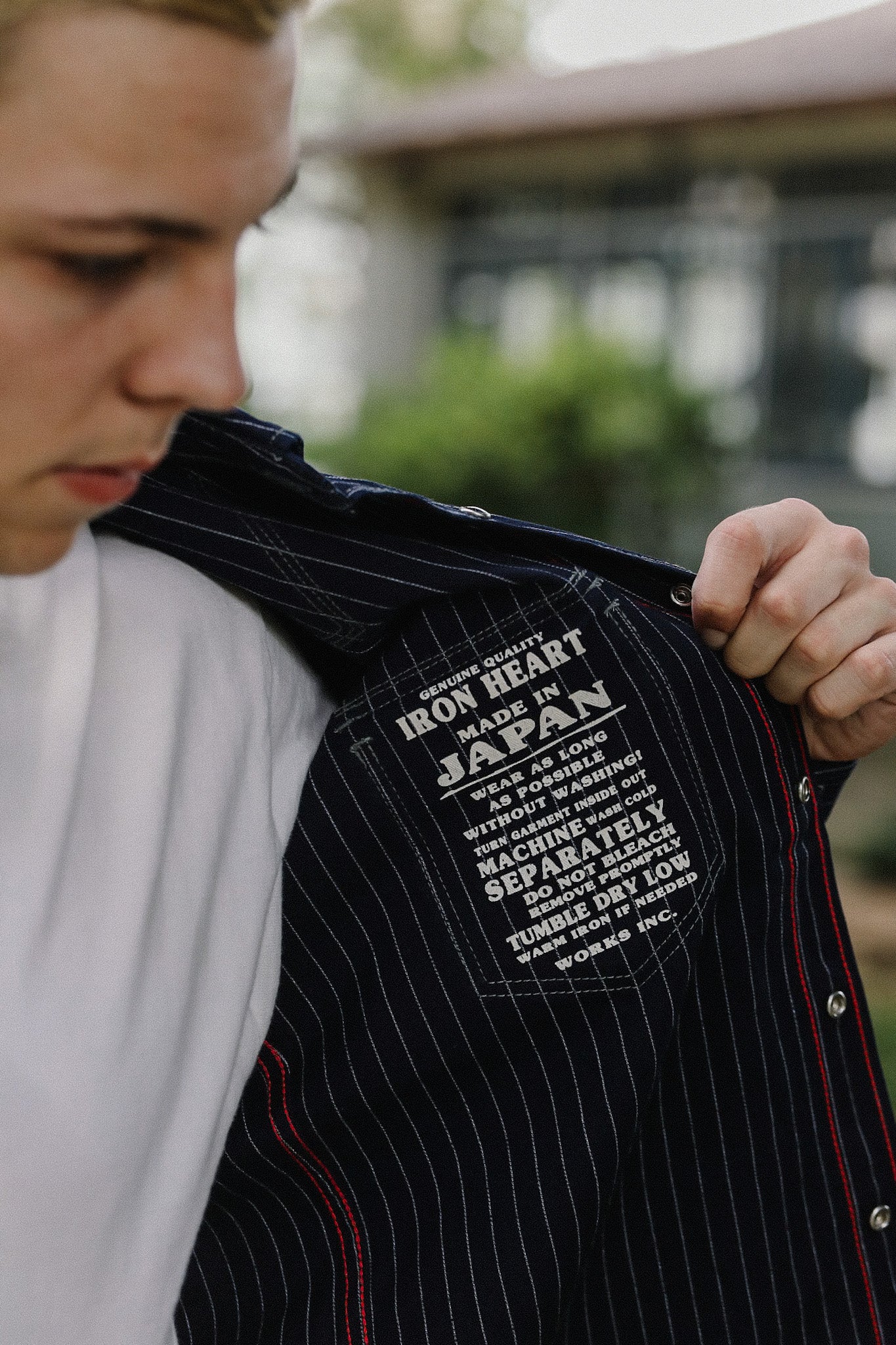8.5oz Herringbone Stripe Western Shirt - Indigo IHSH-424-IND