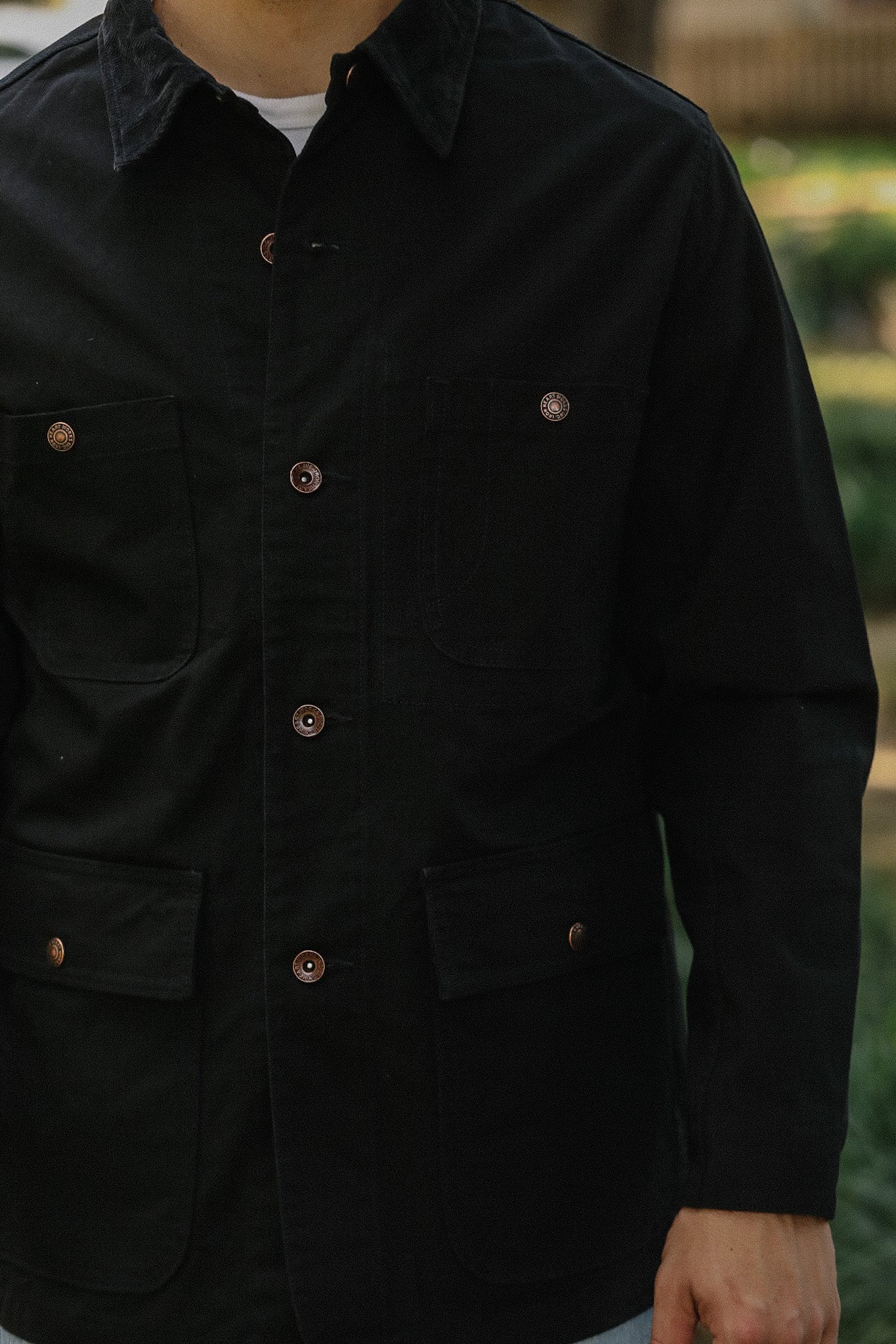 10oz Kurashikizome® Organic Cotton Duck Chore Jacket - Black IHJ