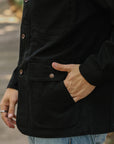 10oz Kurashikizome® Organic Cotton Duck Chore Jacket - Black IHJ-148-BLK