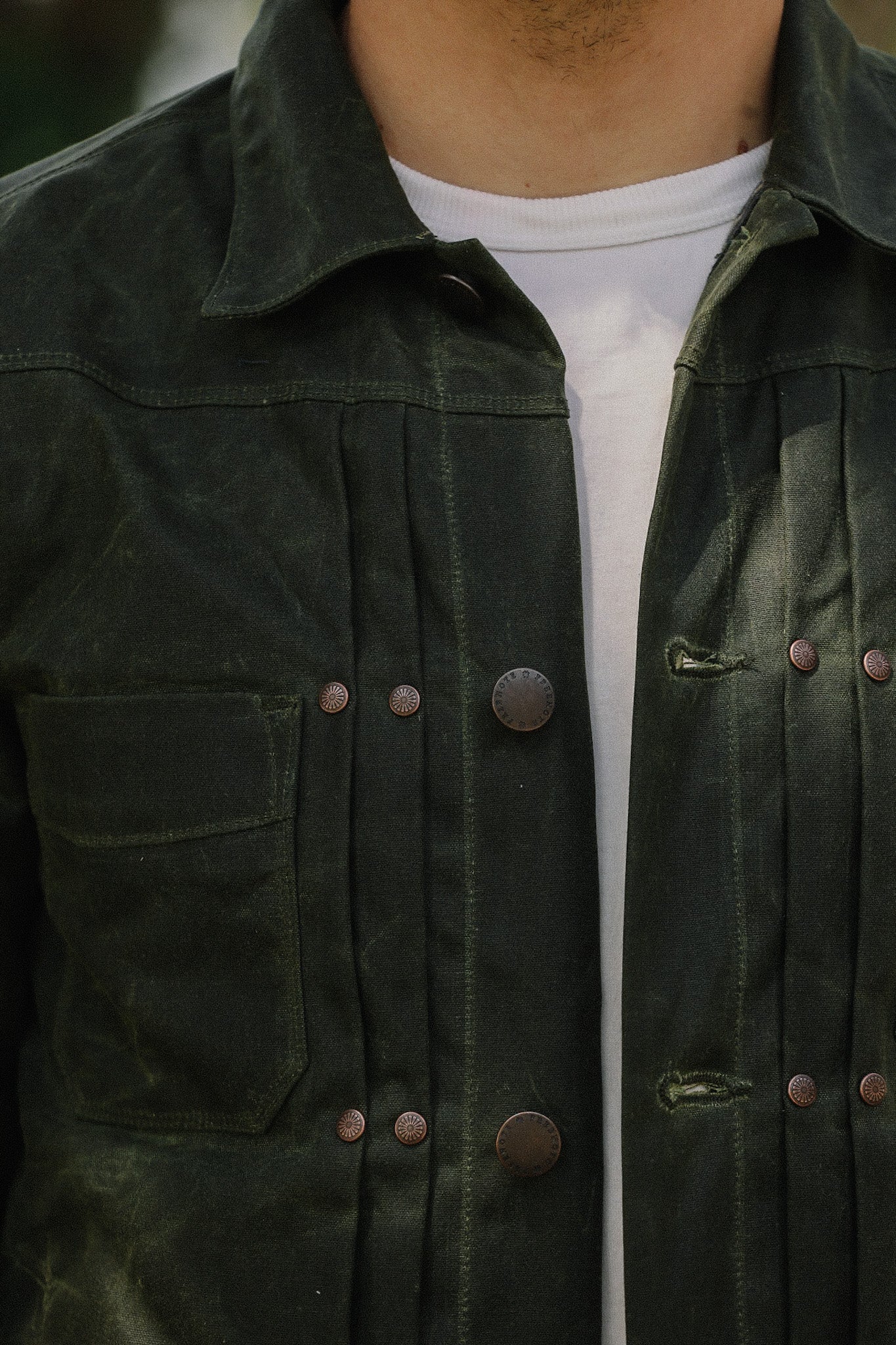 RJ-1 Riders Jacket Waxed Canvas -Olive – Iron Shop Provisions