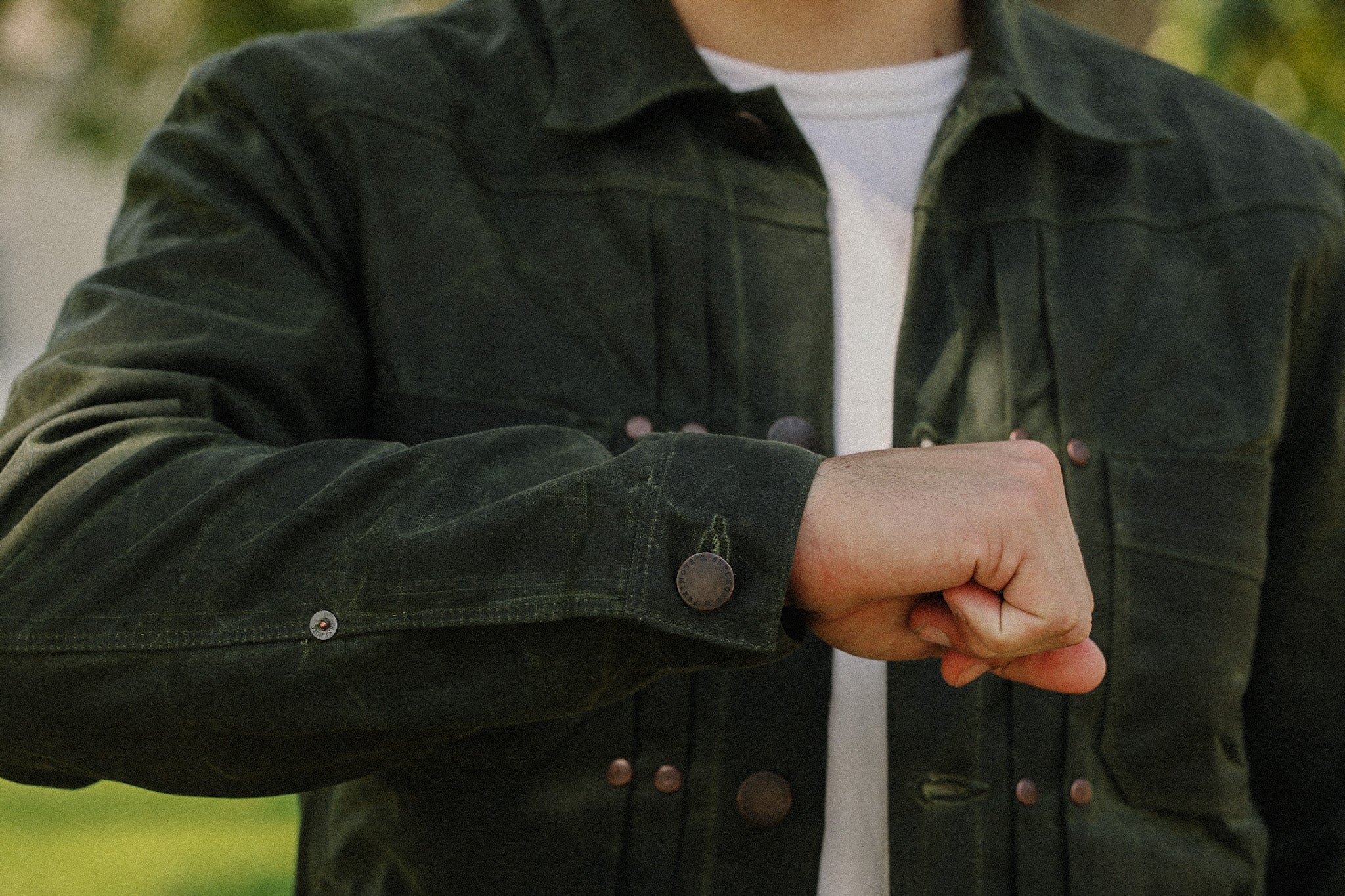 RJ-1 Riders Jacket Waxed Canvas -Olive – Iron Shop Provisions