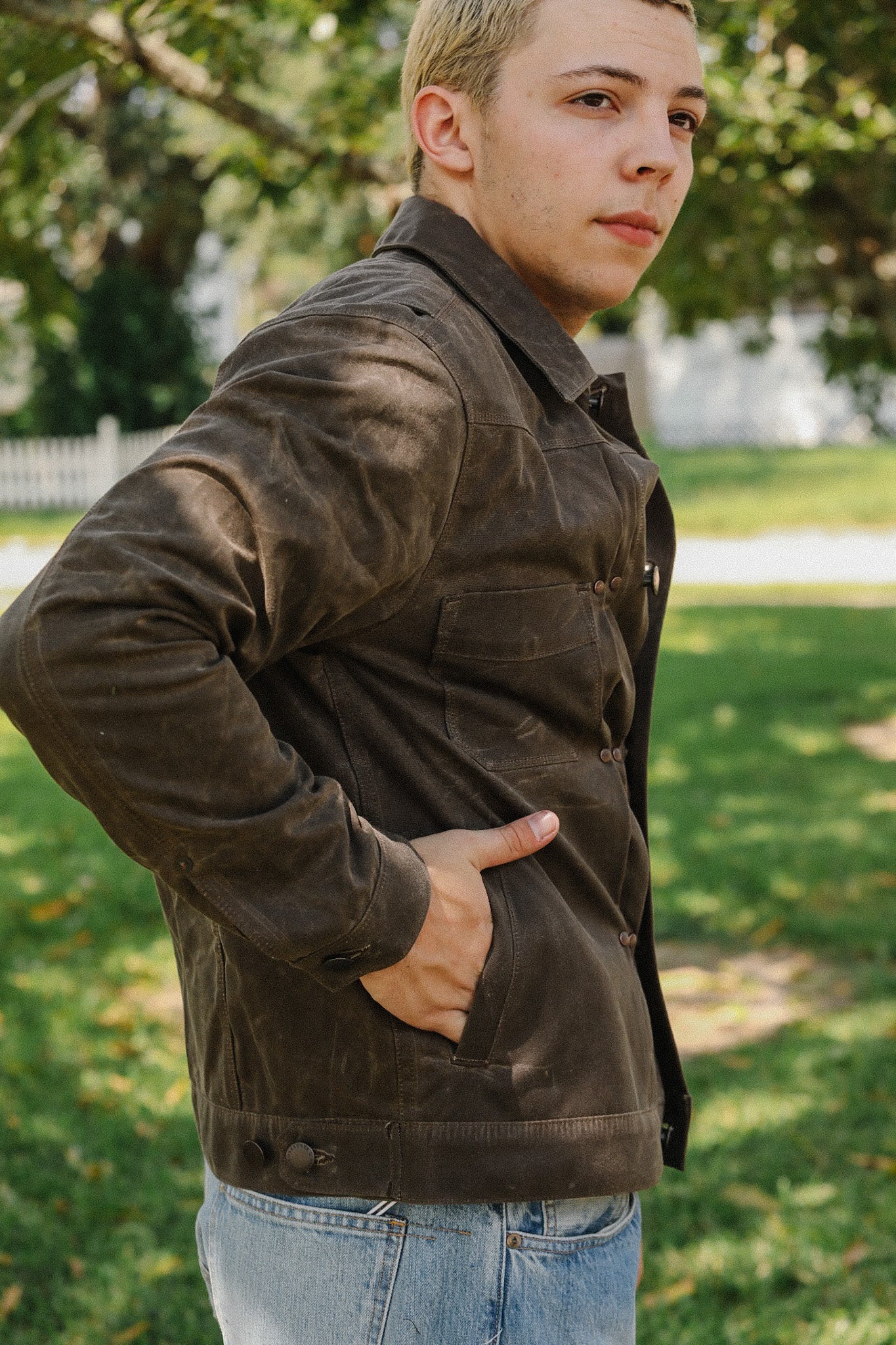 RJ-1 Riders Jacket Waxed Canvas- Oak