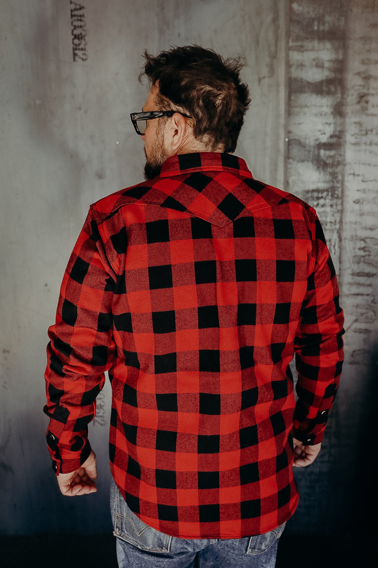 Ultra Heavy Flannel Buffalo Check Western Shirt - Red/Black IHSH-232-RED