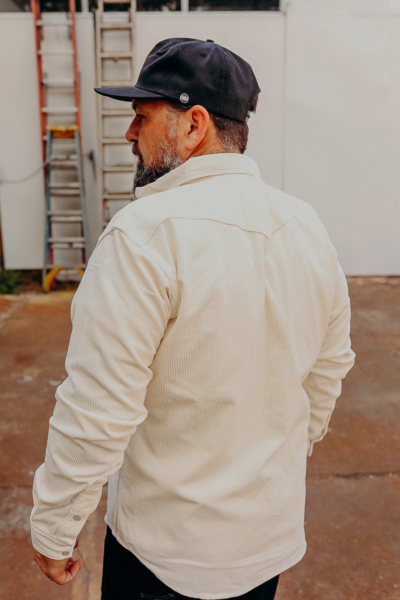 11oz Corduroy Western Shirt - Off White IHSH-398-WHT – Iron