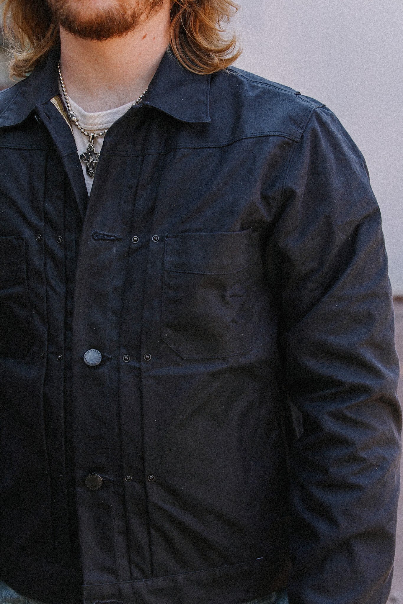 RJ-1 Riders Jacket Waxed Canvas- Black