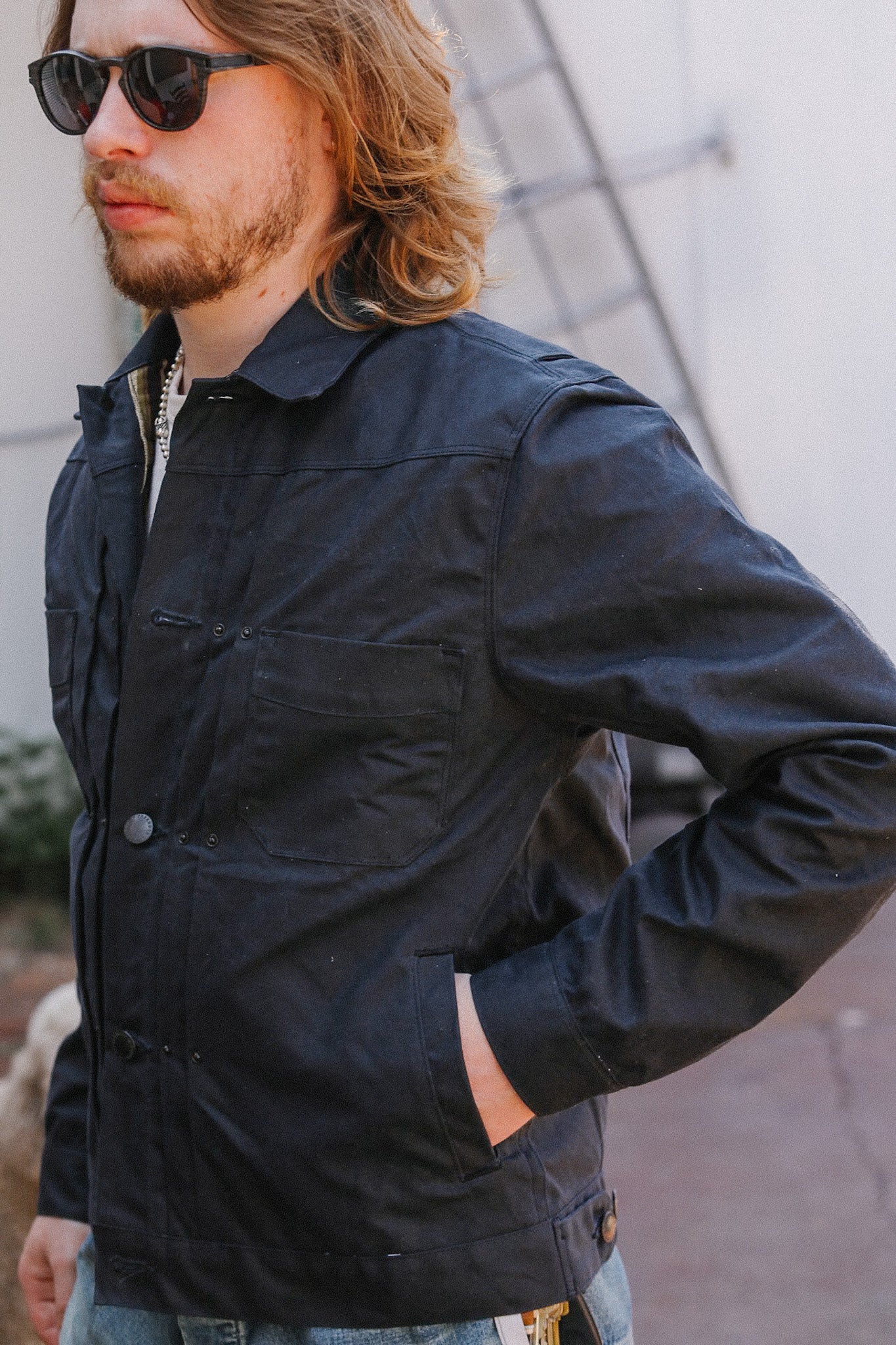 RJ-1 Riders Jacket Waxed Canvas- Black