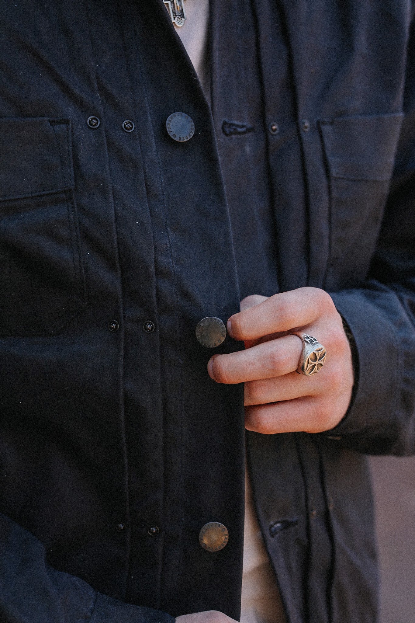 RJ-1 Riders Jacket Waxed Canvas- Black