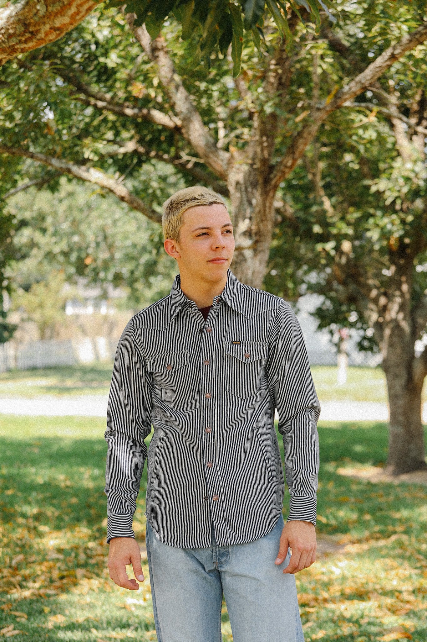 12oz Hickory Stripe CPO Shirt - Indigo IHSH-421-IND
