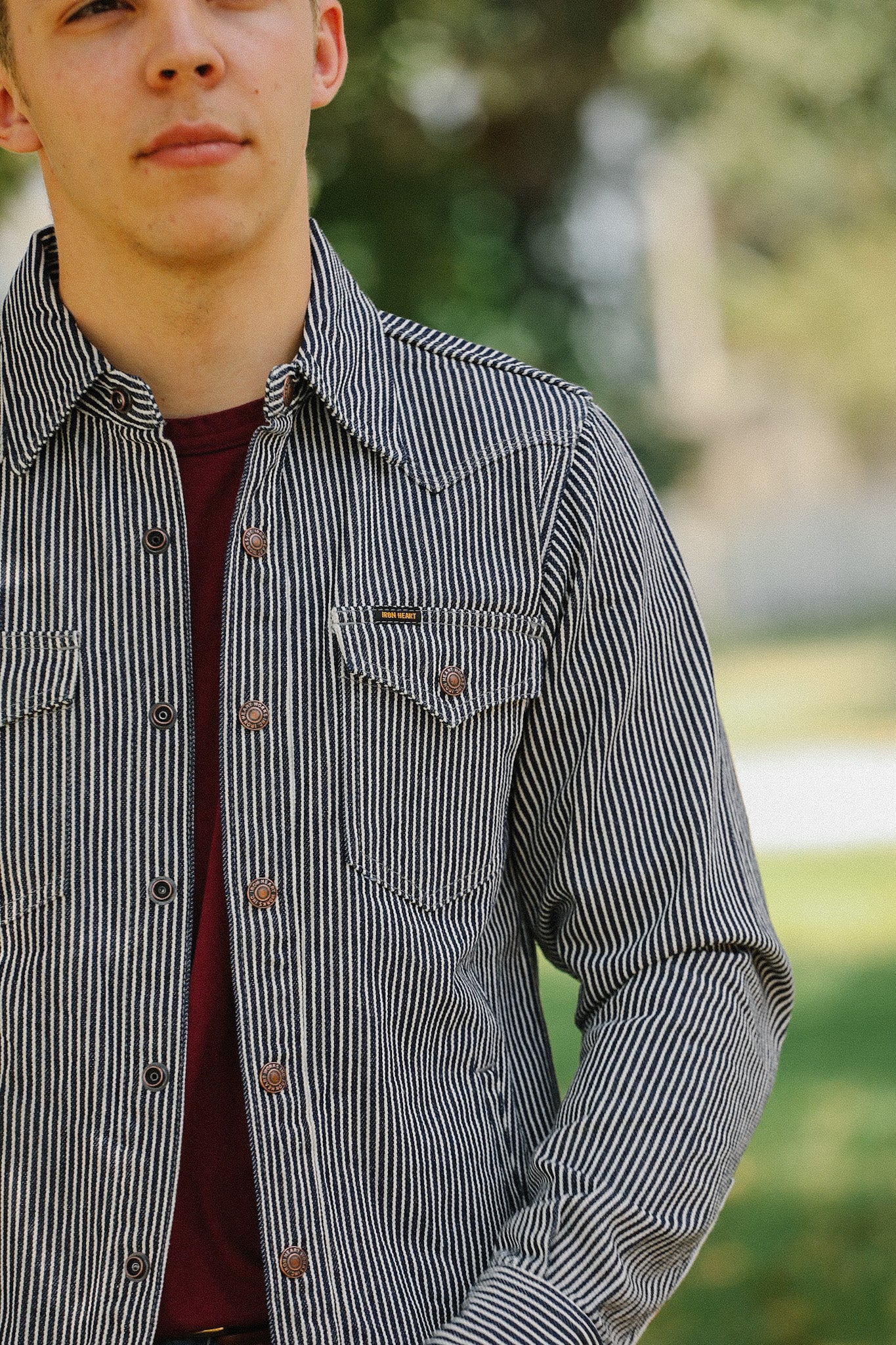 12oz Hickory Stripe CPO Shirt - Indigo IHSH-421-IND