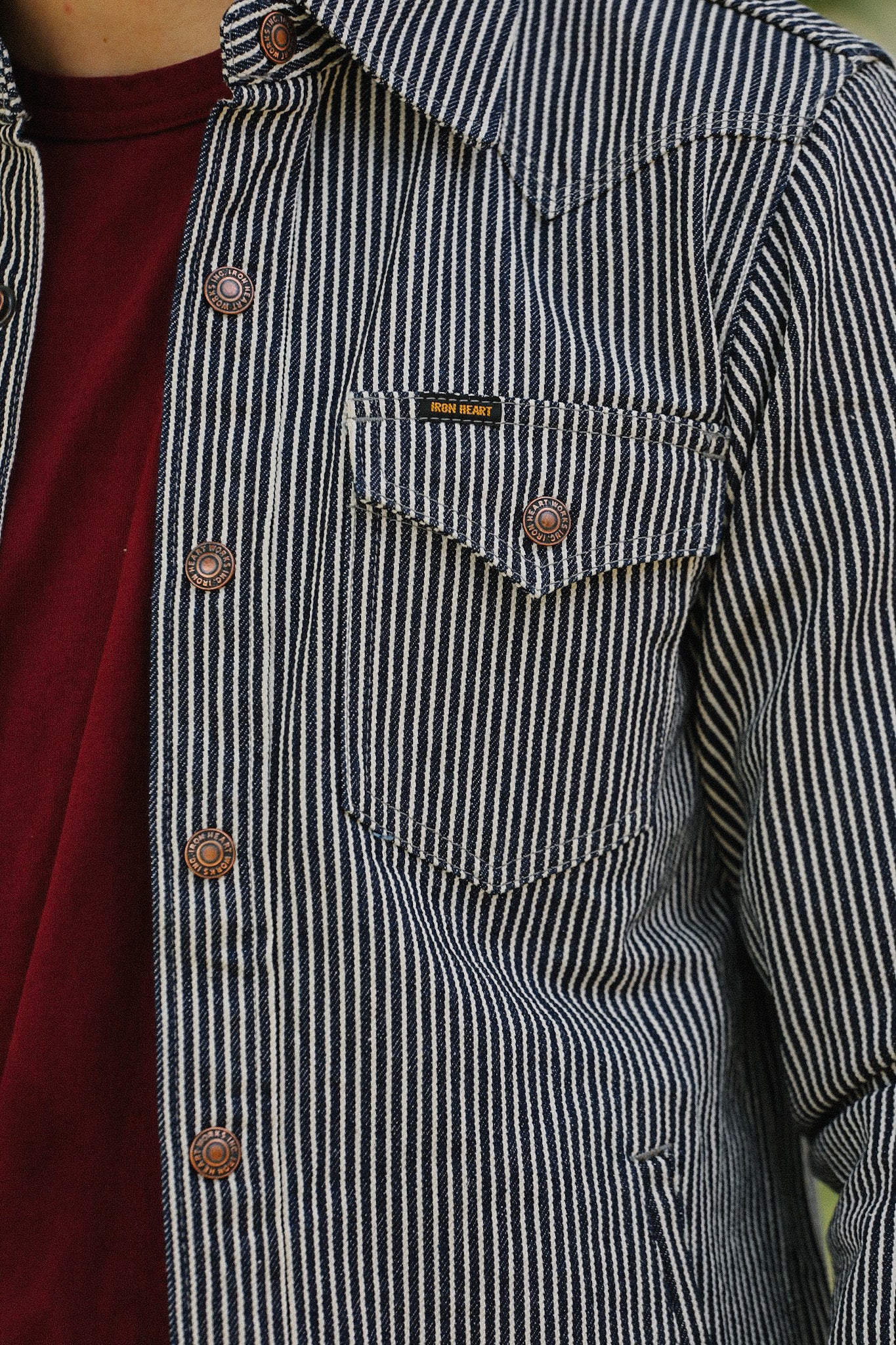 12oz Hickory Stripe CPO Shirt - Indigo IHSH-421-IND