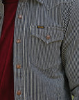12oz Hickory Stripe CPO Shirt - Indigo IHSH-421-IND
