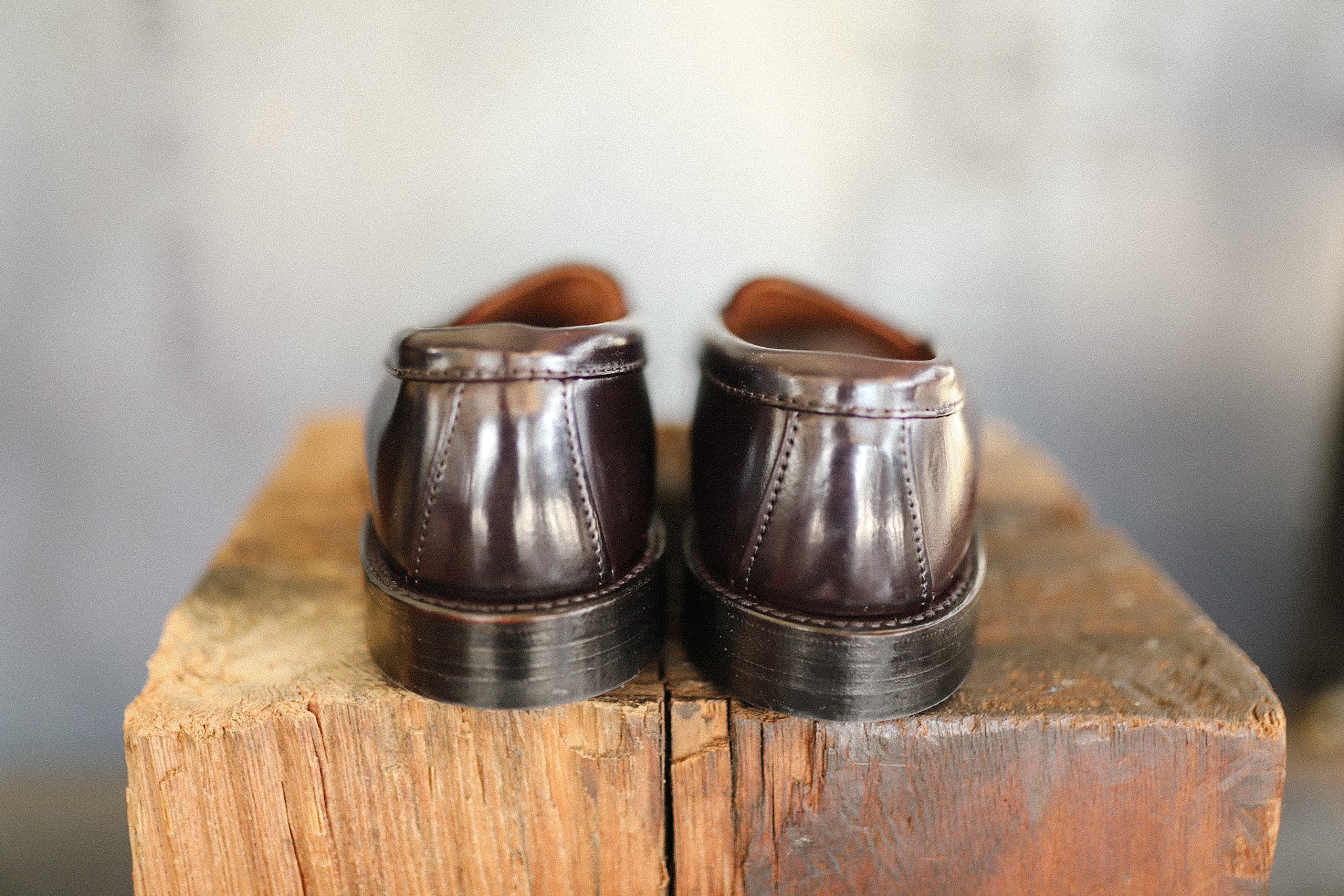 986 Leisure Hand sewn Penny Loafer-Color 8 Burgundy Shell Cordovan