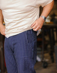 Stitch Stripe Comfortable Trousers - Indigo x Thick Stripe (LP-1180-1)