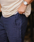 Stitch Stripe Comfortable Trousers - Indigo x Thick Stripe (LP-1180-1)