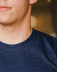 Indigo Jersey Crew Neck Long Sleeved T-shirt- Dark Indigo (LS-5011-D)