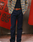 12oz Sashiko 5P Pants Regular Fit - Indigo  x Black (1178-ID)