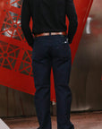 12oz Sashiko 5P Pants Regular Fit - Indigo  x Black (1178-ID)
