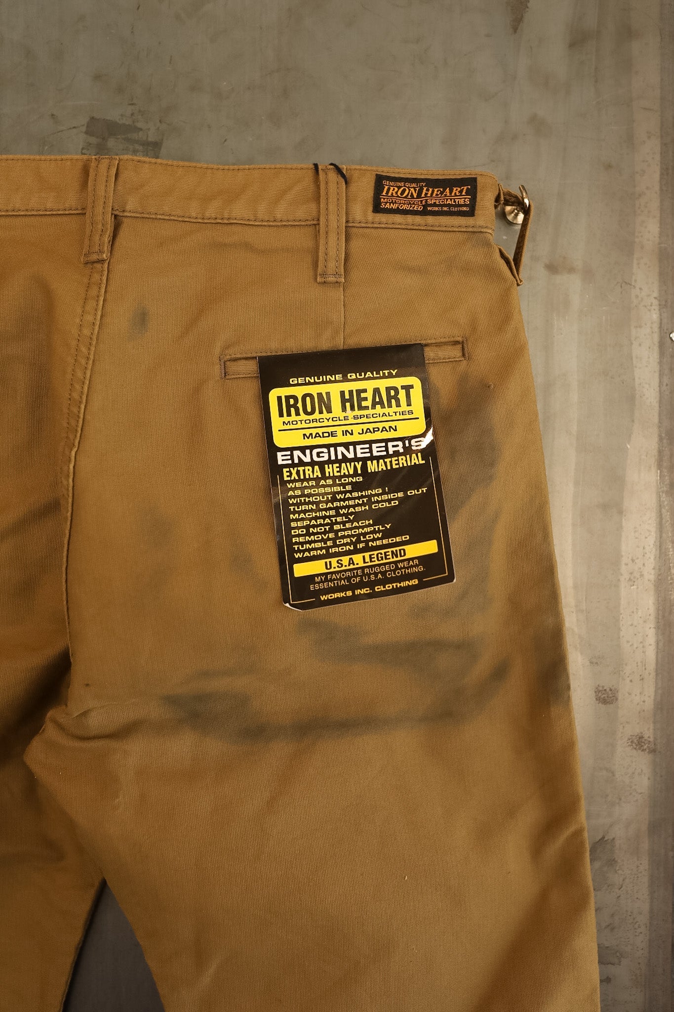 Scratch'n'Dent IH-720-KHA Iron Heart 11oz Cotton Whipcord Work Pants - Khaki (36)