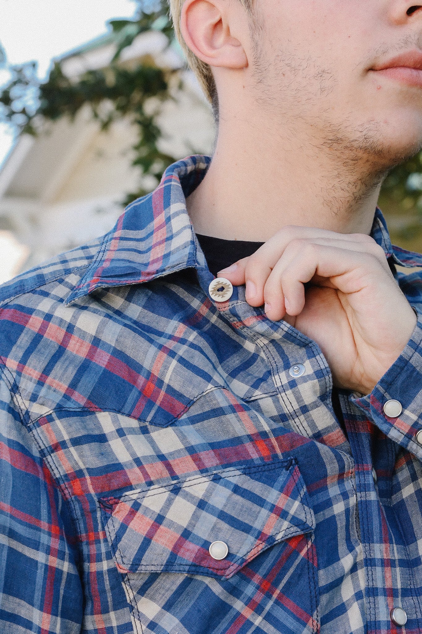 Western Scout- Kingfisher Blue Plaid