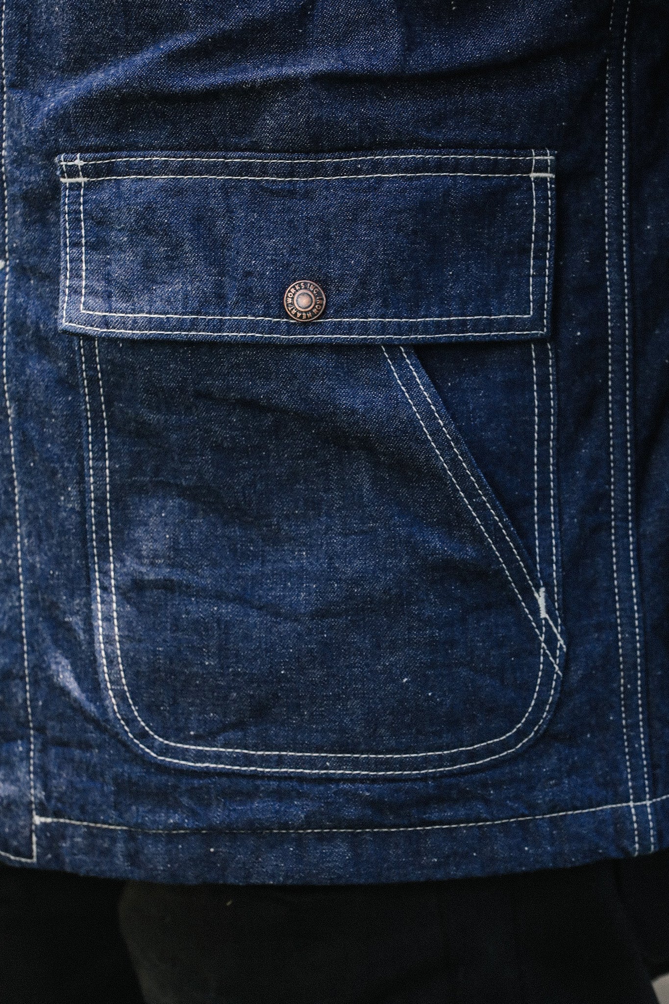 10oz Selvedge Denim Blanket Lined Chore Jacket - Indigo IHJ-149