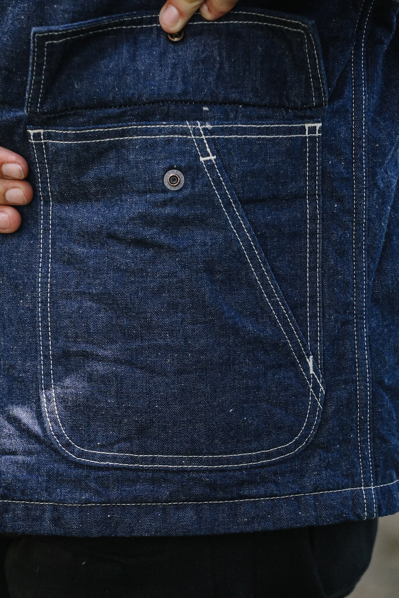 10oz Selvedge Denim Blanket Lined Chore Jacket - Indigo IHJ-149