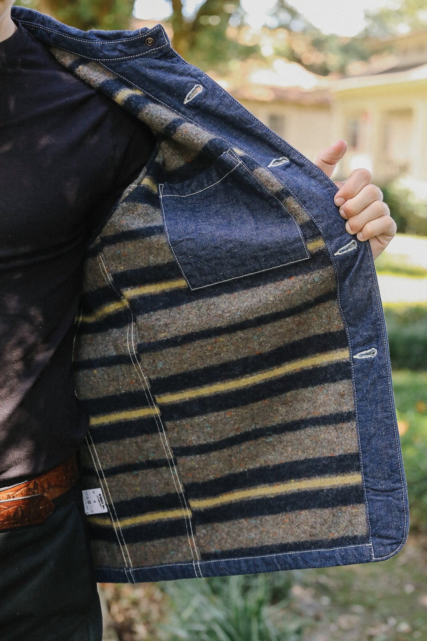 10oz Selvedge Denim Blanket Lined Chore Jacket - Indigo IHJ-149