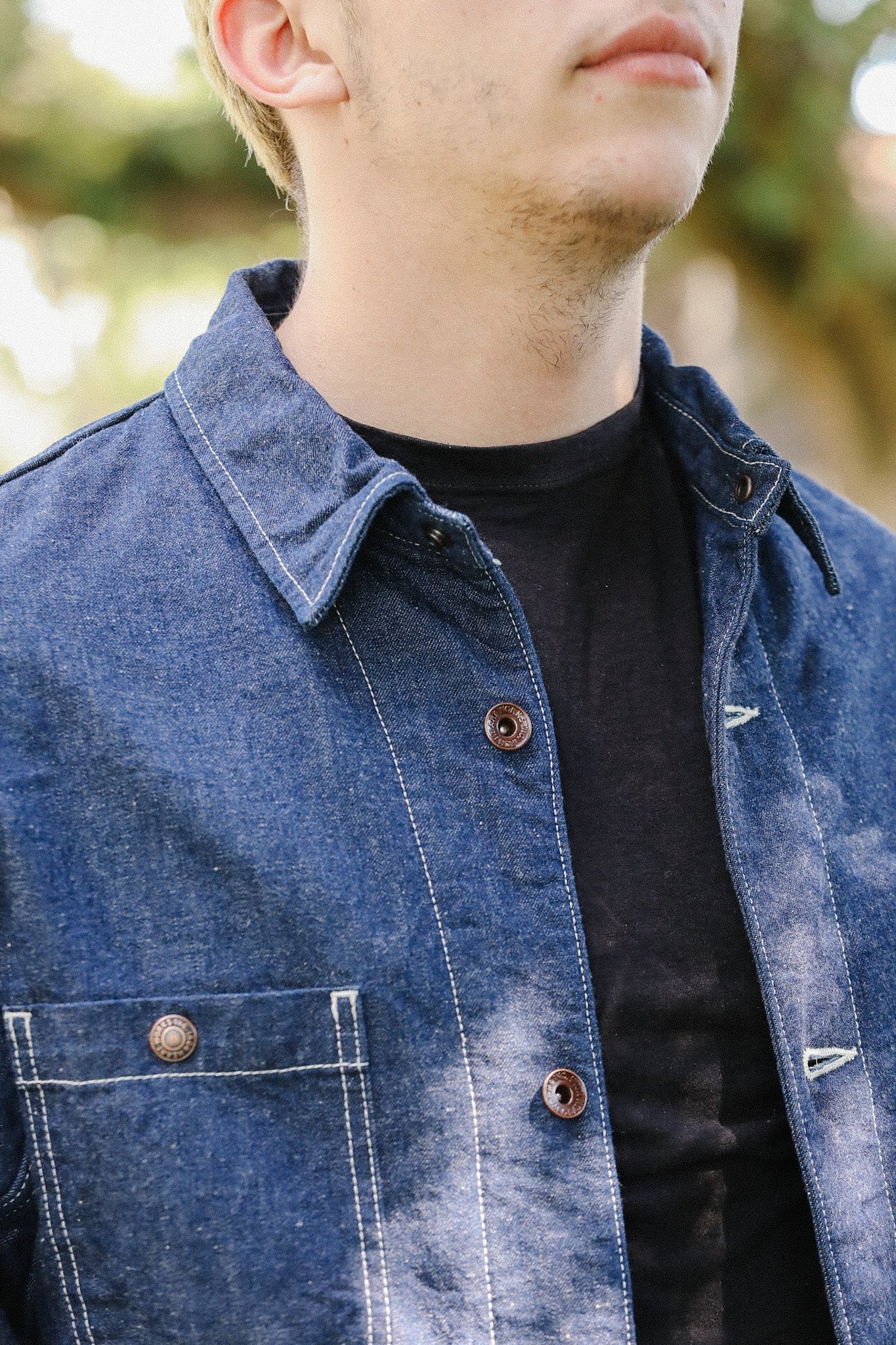 10oz Selvedge Denim Blanket Lined Chore Jacket - Indigo IHJ-149-IND