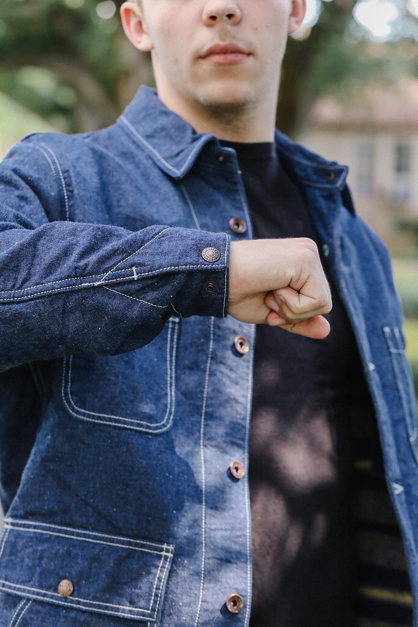 10oz Selvedge Denim Blanket Lined Chore Jacket - Indigo IHJ-149-IND