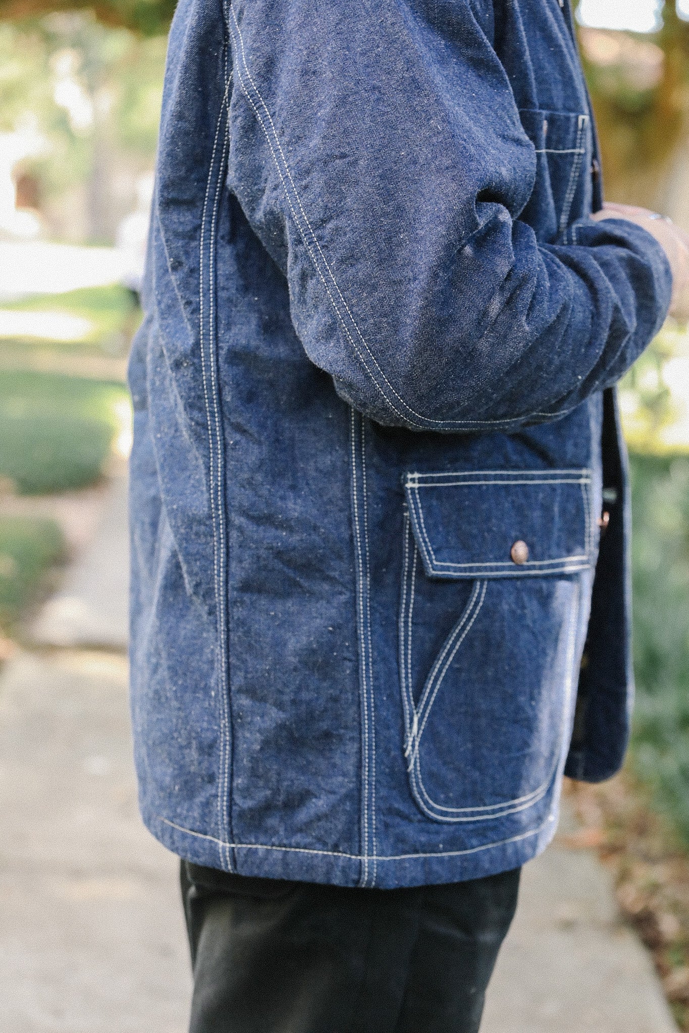 10oz Selvedge Denim Blanket Lined Chore Jacket - Indigo IHJ-149