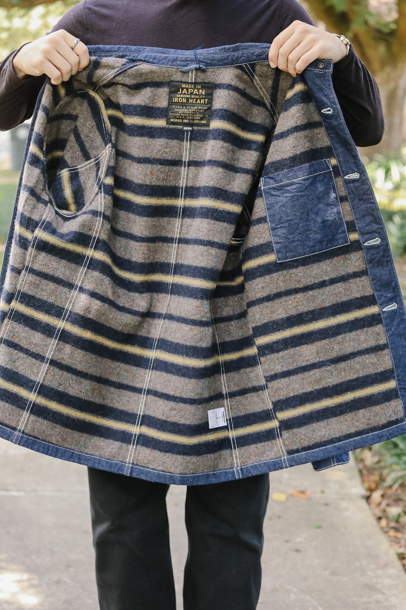 10oz Selvedge Denim Blanket Lined Chore Jacket - Indigo IHJ-149