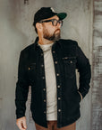 18oz Vintage Selvedge Denim CPO Shirt - Indigo Overdyed Black IHSH-293-OD