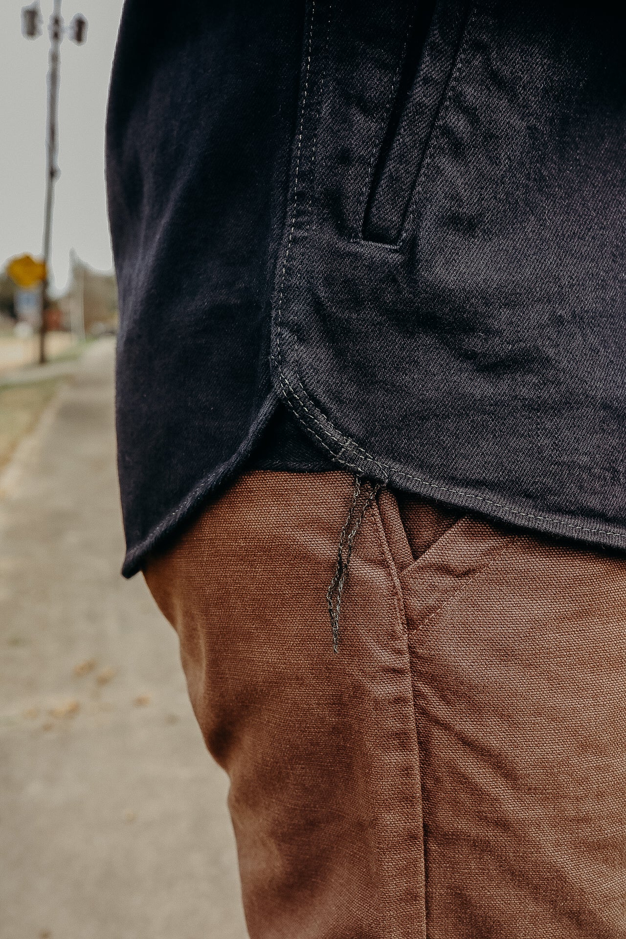 18oz Vintage Selvedge Denim CPO Shirt - Indigo Overdyed Black IHSH-293-OD