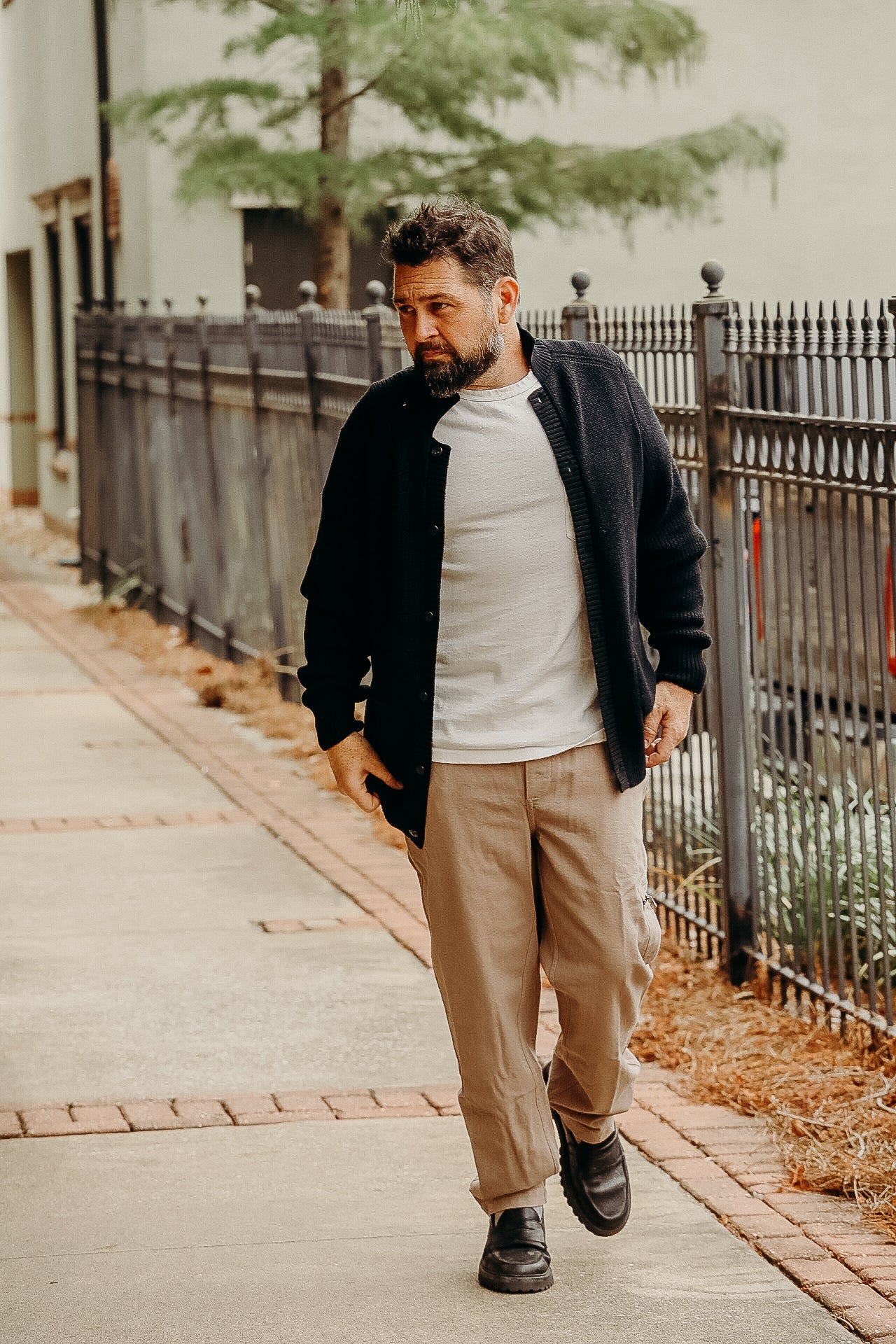 Cotton Collared Cardigan Black – Iron Shop Provisions