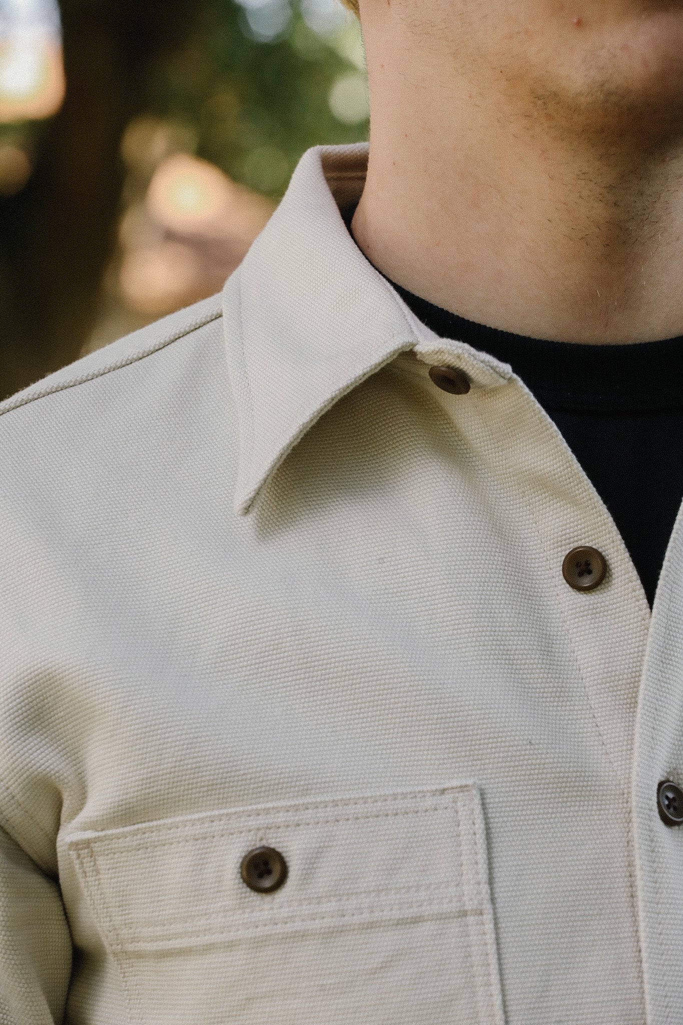 13oz Oxford Cloth Work Overshirt - Ivory IHSH-423-IVO
