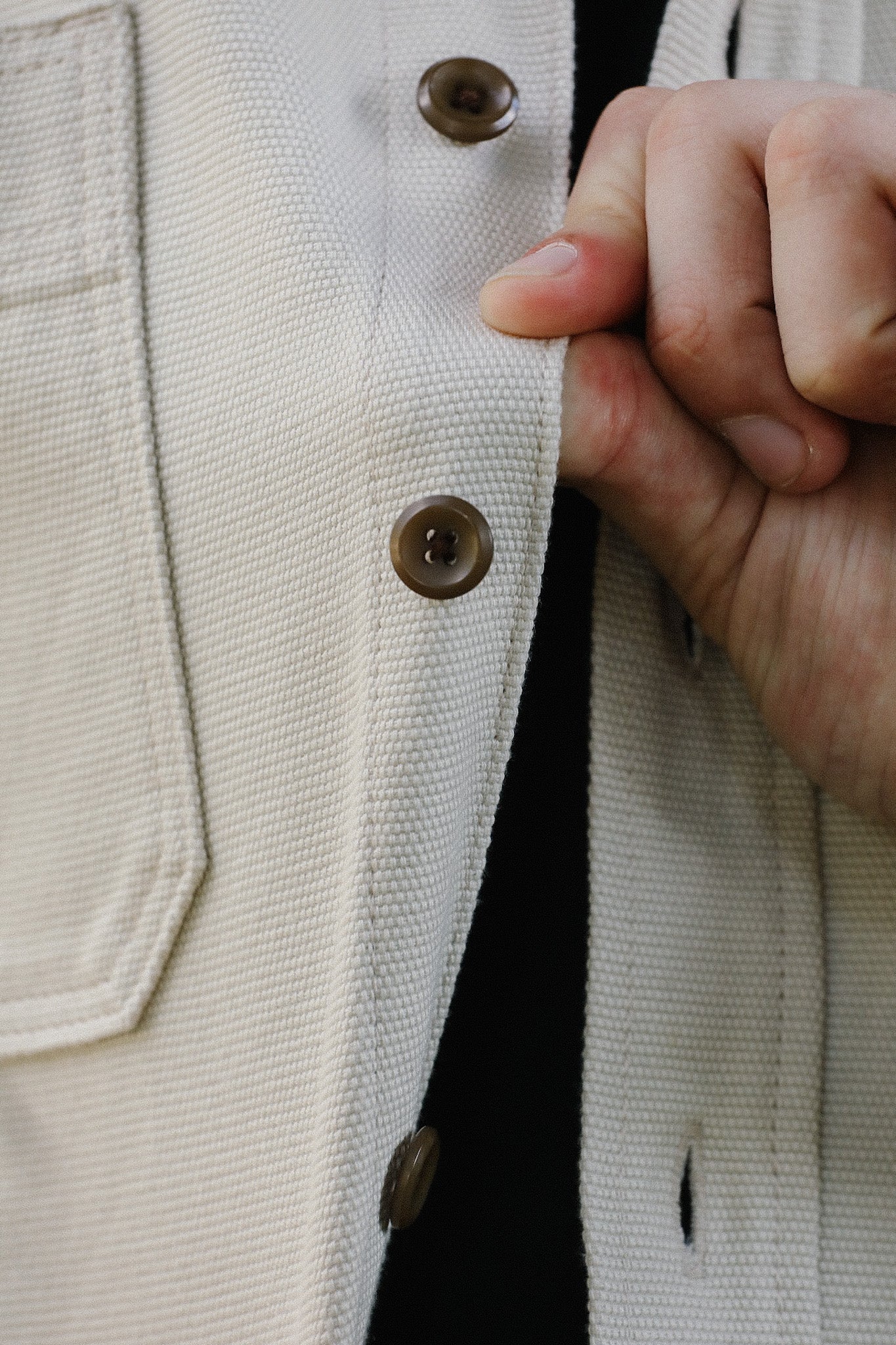 13oz Oxford Cloth Work Overshirt - Ivory IHSH-423-IVO