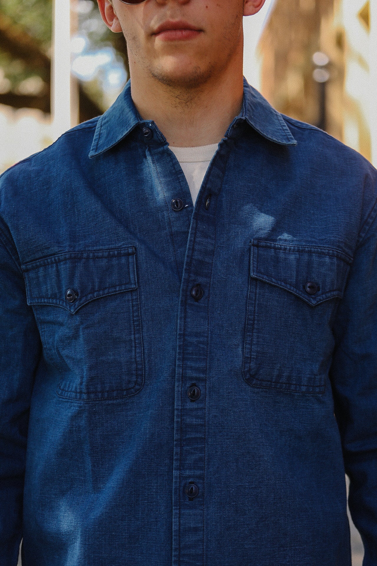 USN Overshirt - Stonewashed Indigo Canvas – Iron Shop Provisions